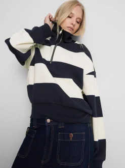 Sudadera a rayas con 1/2 cremallera By Coleen
