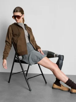 Sudadera básica con capucha en mezcla de algodón