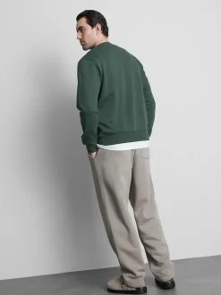 Sudadera básica con cuello redondo