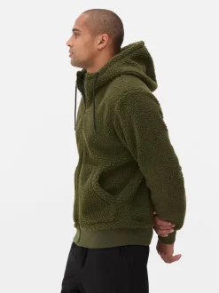 Sudadera con capucha y cremallera de borreguito