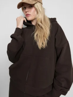 Sudadera con capucha y cremallera con algodón