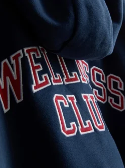 Sudadera con capucha y cremallera estampada