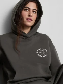 Sudadera con capucha y gráfico en mezcla de algodón