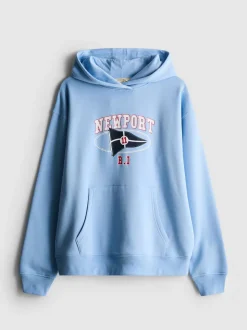 Sudadera con capucha y gráfico en mezcla de algodón