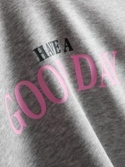 Sudadera con capucha y gráfico en mezcla de algodón