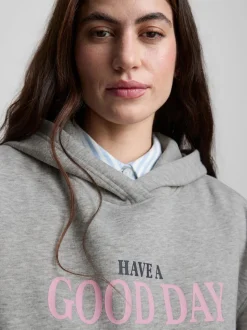 Sudadera con capucha y gráfico en mezcla de algodón