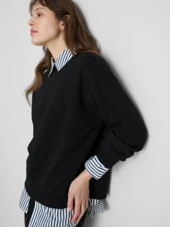 Sudadera con cuello redondo en mezcla de algodón