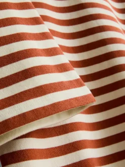 Sudadera de manga corta a rayas con algodón
