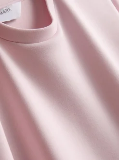 Sudadera de manga corta con hombros caídos