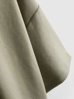 Sudadera de manga corta con hombros caídos