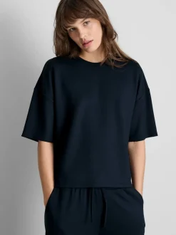 Sudadera de manga corta con hombros caídos