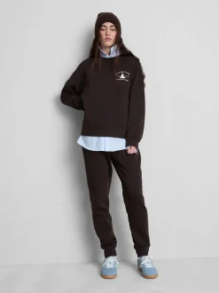 Sudadera estampada holgada en mezcla de algodón