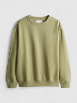 Sudadera extragrande de algodón con cuello redondo