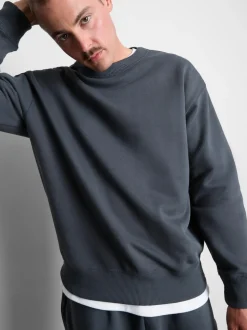 Sudadera extragrande de algodón con cuello redondo