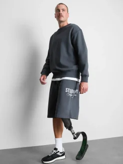 Sudadera extragrande de algodón con cuello redondo