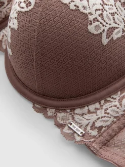 Sujetador balconet push-up floral de encaje The Edit