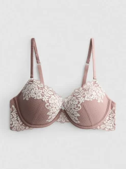 Sujetador balconet push-up floral de encaje The Edit