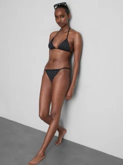 Top de bikini triangular con strass