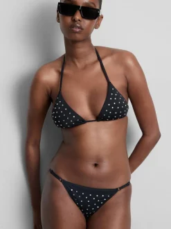 Top de bikini triangular con strass