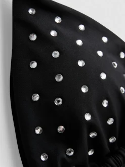 Top de bikini triangular con strass