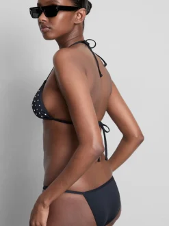 Top de bikini triangular con strass