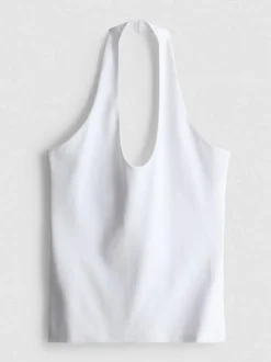Top de cuello halter con mucho algodón