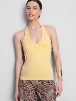 Top de cuello halter con mucho algodón