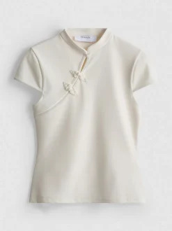Top de cuello mao