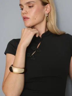 Top de cuello mao