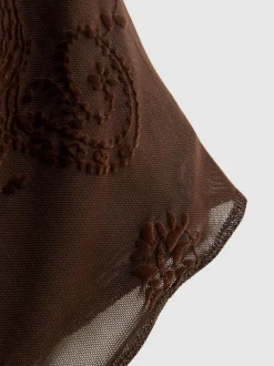 Top de malla halter con estampado de cachemira