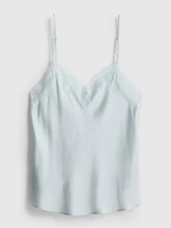 Top de tirantes de pijama en mezcla de seda The Edit