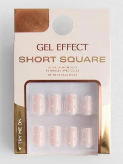 Uñas cuadradas cortas efecto gel de PS… Pro