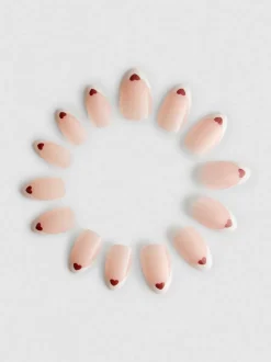 Uñas postizas almendradas brillantes de PS…
