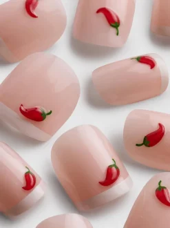 Uñas postizas cuadradas brillantes de PS…
