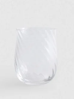 Vaso de cristal con diseño de remolinos
