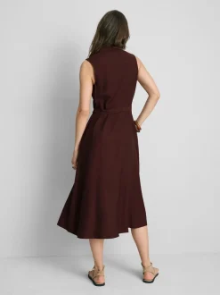 Vestido camisero midi con cinturón
