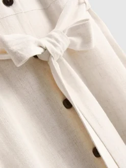 Vestido camisero midi de manga corta