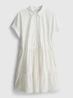 Vestido corto a capas con manga corta