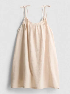 Vestido corto de corte trapecio de algodón