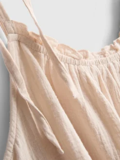 Vestido corto de corte trapecio de algodón