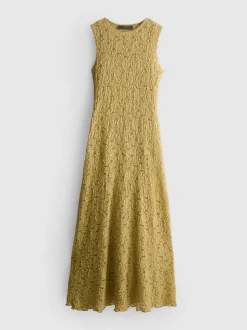 Vestido largo de encaje elástico