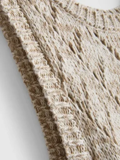 Vestido largo geométrico de crochet