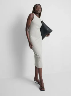 Vestido midi de canalé con sujetador incorporado