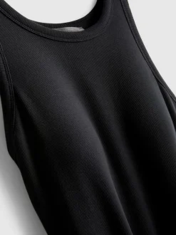 Vestido midi de canalé con sujetador incorporado