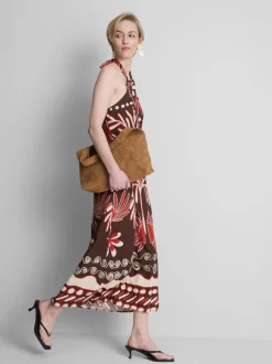 Vestido midi en mezcla de lino de The Edit