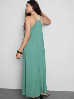 Vestido midi recto con tirantes con cuentas de The Edit