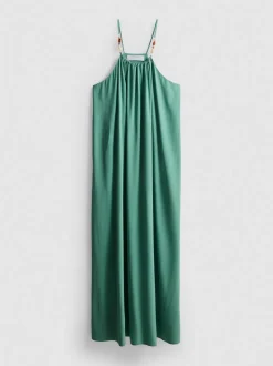 Vestido midi recto con tirantes con cuentas de The Edit