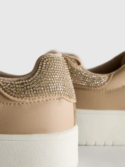 Zapatillas de caña baja con strass
