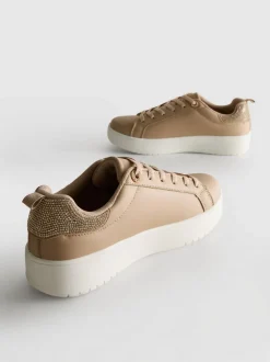 Zapatillas de caña baja con strass