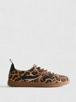 Zapatillas de leopardo bajas con suela de goma